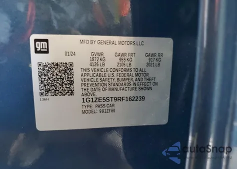 2024 Chevrolet Malibu Premier from USA, damaged, VIN 1G1ZE5ST9RF162239